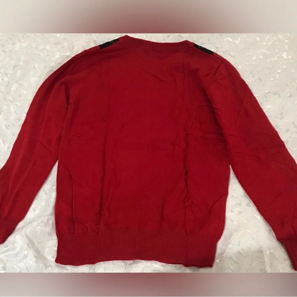 The Childrens Place Red Argyle Crewneck Sweater NWT Size 7/8